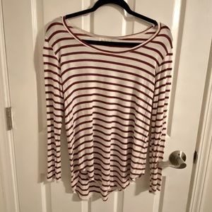 Red and white long sleeve stripe